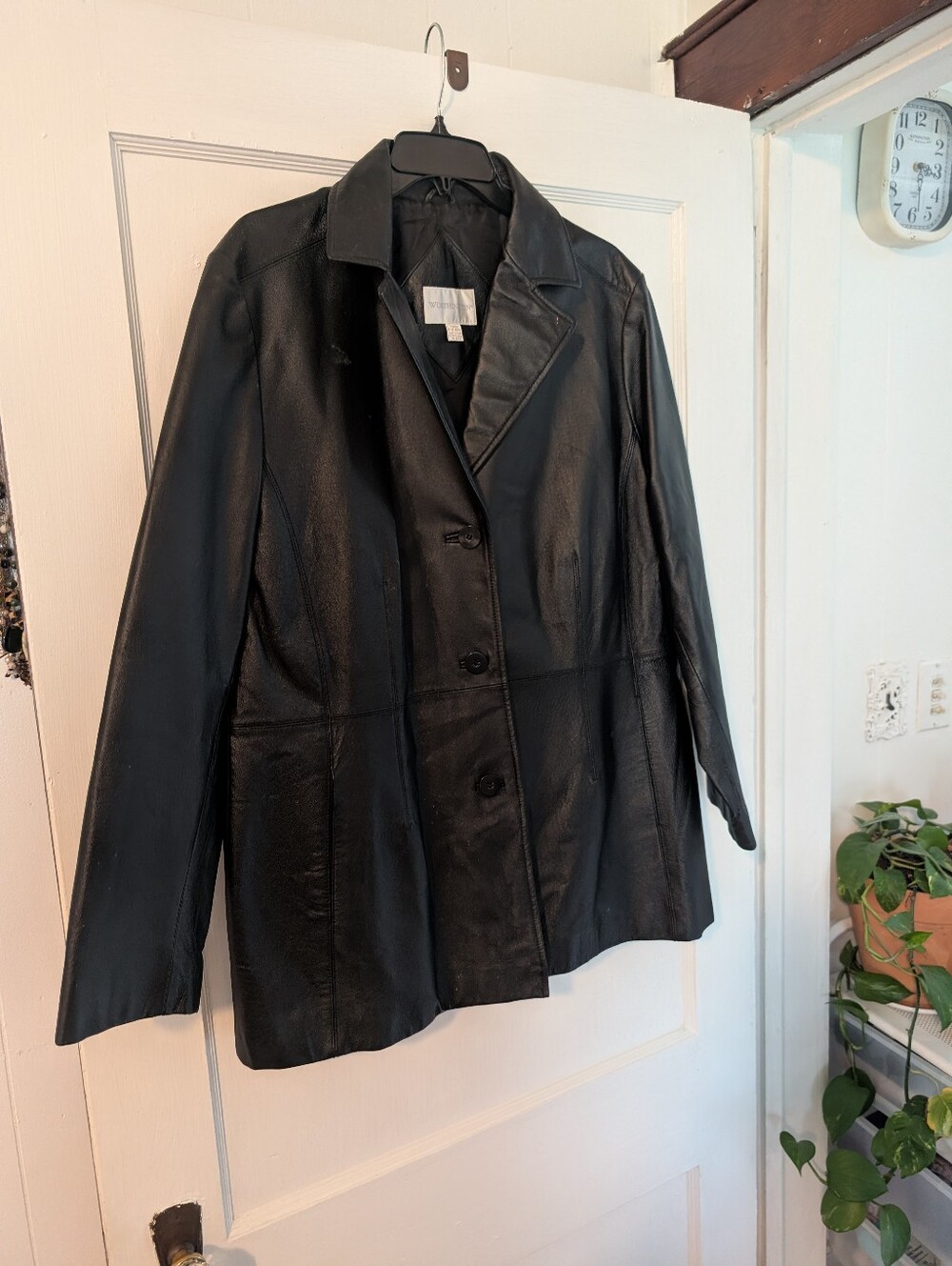 Y2K Worthington Black Leather Blazer Jacket XL